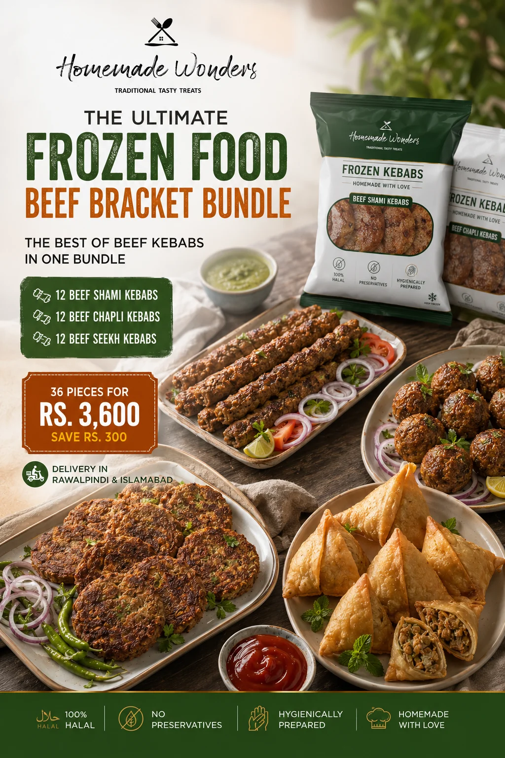 beef bracket bundle offer Homemade Beef ShamiChapliSeekh Kebabs No Preservatives Rawalpindi
