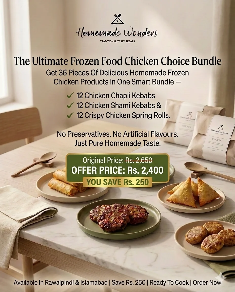 chicken choice bundle offer Chicken Choice Bundle Offer – Frozen Chapli Kebabs, Shami Kebabs & Spring Rolls In Rawalpindi Islamabad – Homemade Wonders