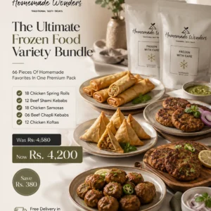 Mix And Match Frozen Food Bundle — Chicken Spring Rolls, Beef Kebabs, Samosas In Rawalpindi